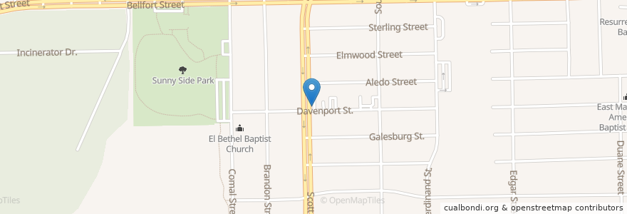 Mapa de ubicacion de Gethsemane Baptist Church en Vereinigte Staaten Von Amerika, Texas, Houston, Harris County.
