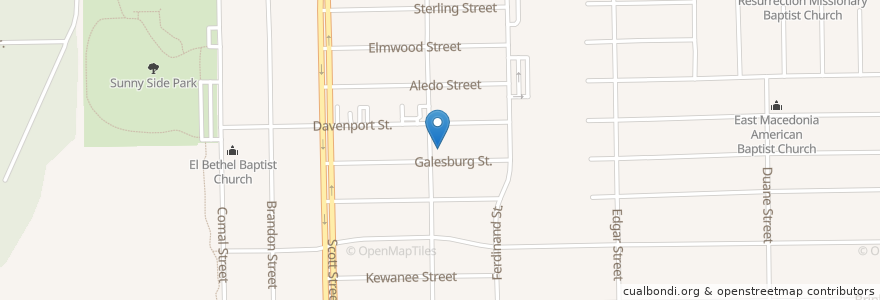 Mapa de ubicacion de Gideon Missionary Baptist Church en 美利坚合众国/美利堅合眾國, 得克萨斯州 / 德克薩斯州 / 德薩斯州, 休斯敦, Harris County.