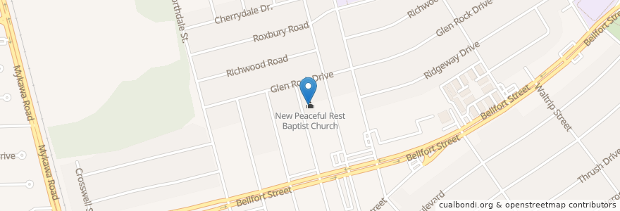 Mapa de ubicacion de New Peaceful Rest Baptist Church en États-Unis D'Amérique, Texas, Houston, Harris County.