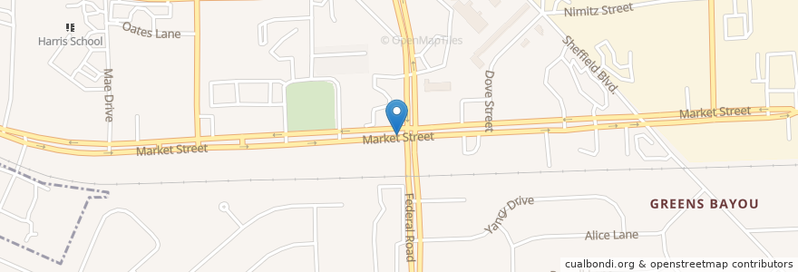 Mapa de ubicacion de Market Street Baptist Church en Verenigde Staten, Texas, Houston, Harris County.