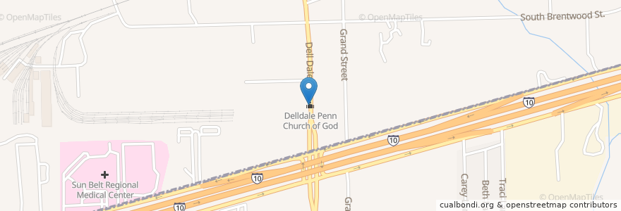 Mapa de ubicacion de Delldale Penn Church of God en 美利坚合众国/美利堅合眾國, 得克萨斯州 / 德克薩斯州 / 德薩斯州, Harris County.