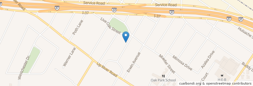 Mapa de ubicacion de Oak Park United Methodist Church en 미국, Corpus Christi, 텍사스, Nueces County.
