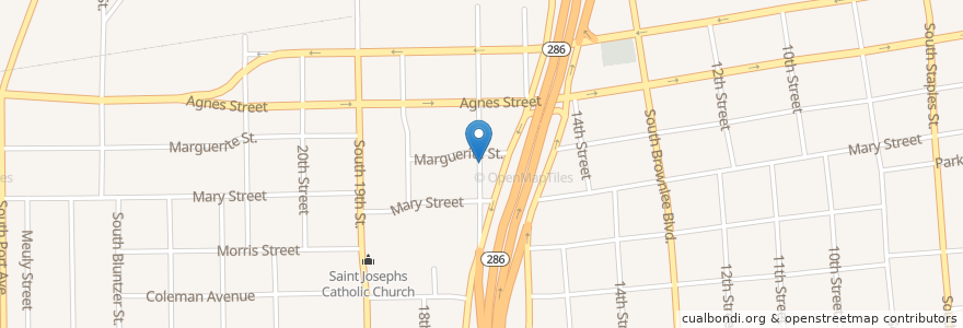 Mapa de ubicacion de James Chapel Church of God in Christ en 미국, Corpus Christi, 텍사스, Nueces County.