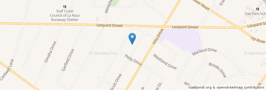 Mapa de ubicacion de West Heights Baptist Church en Estados Unidos Da América, Corpus Christi, Texas, Nueces County.