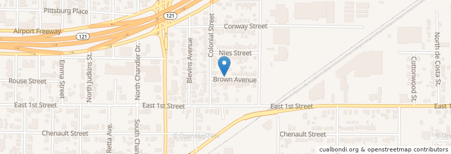 Mapa de ubicacion de Harwood Terrace Baptist Church en 미국, 텍사스, Tarrant County, Fort Worth.