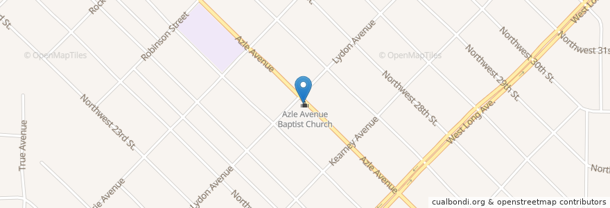 Mapa de ubicacion de Azle Avenue Baptist Church en 美利坚合众国/美利堅合眾國, 得克萨斯州 / 德克薩斯州 / 德薩斯州, Tarrant County, Fort Worth.