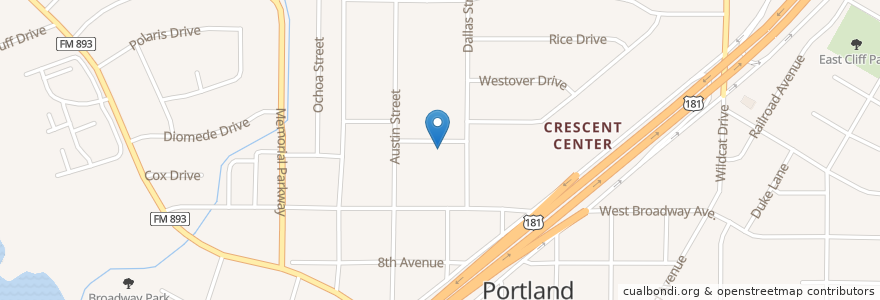 Mapa de ubicacion de Grace Baptist Church en 미국, 텍사스, San Patricio County, Portland.