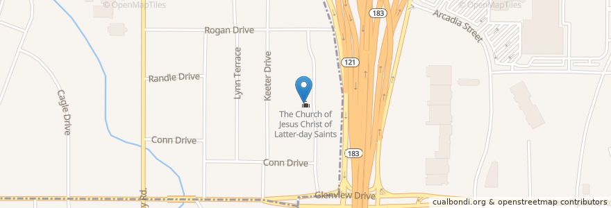 Mapa de ubicacion de The Church of Jesus Christ of Latter-day Saints en الولايات المتّحدة الأمريكيّة, تكساس, Tarrant County.