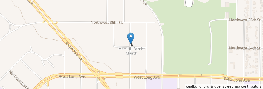 Mapa de ubicacion de Mars Hill Baptist Church en الولايات المتّحدة الأمريكيّة, تكساس, Tarrant County, Fort Worth.