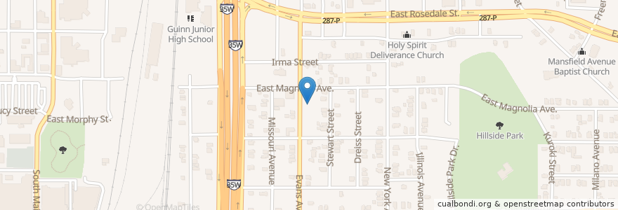 Mapa de ubicacion de Mount Ephraim Baptist Church en Estados Unidos Da América, Texas, Tarrant County, Fort Worth.
