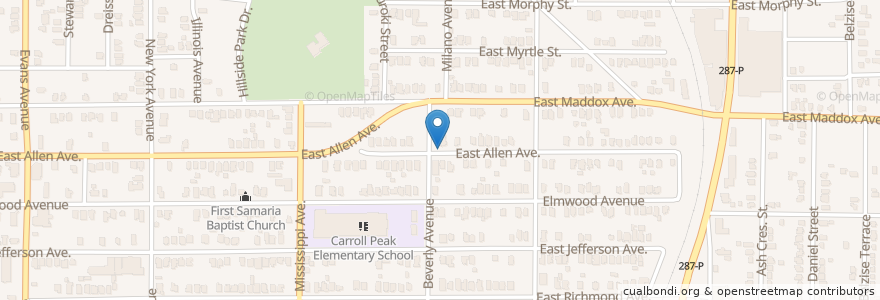 Mapa de ubicacion de Mount Sinai Missionary Baptist Church en États-Unis D'Amérique, Texas, Tarrant County, Fort Worth.