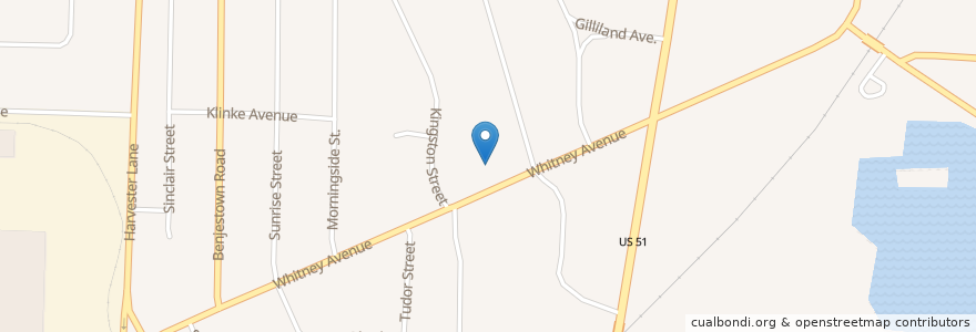 Mapa de ubicacion de West Frayser Church en Amerika Syarikat, Tennessee, Shelby County, Memphis.