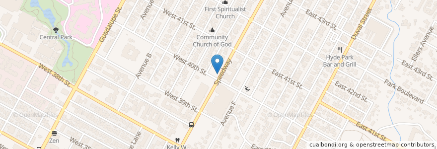 Mapa de ubicacion de Trinity: Hyde Park United Methodist Church en 美利坚合众国/美利堅合眾國, 得克萨斯州 / 德克薩斯州 / 德薩斯州, Travis County, 奥斯汀 / 柯士甸.
