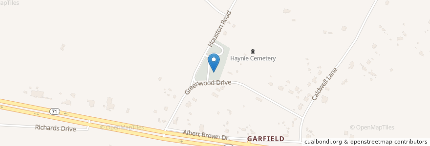 Mapa de ubicacion de Haynie Chapel United Church en United States, Texas, Travis County.