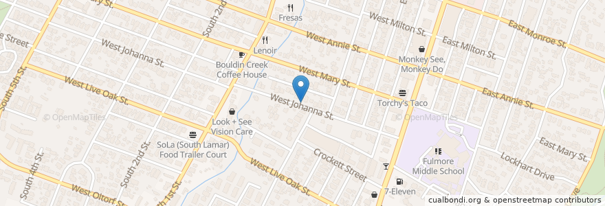 Mapa de ubicacion de Friendly Will Baptist Church en Vereinigte Staaten Von Amerika, Texas, Travis County, Austin.