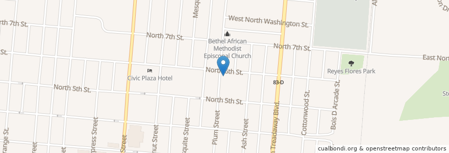 Mapa de ubicacion de United Methodist Church - Plum Street en ایالات متحده آمریکا, تگزاس, Abilene, Taylor County.