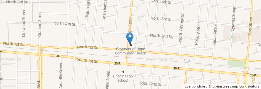 Mapa de ubicacion de Covenant of Hope Community Church en Verenigde Staten, Texas, Abilene, Taylor County.
