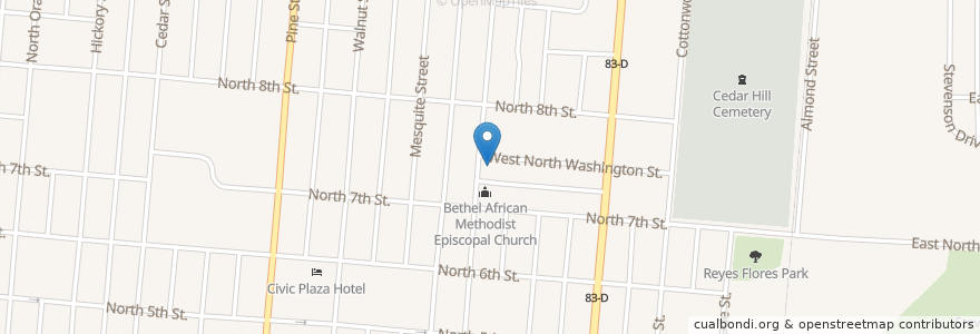 Mapa de ubicacion de Bethel African Methodist Episcopal Church en Stati Uniti D'America, Texas, Abilene, Taylor County.
