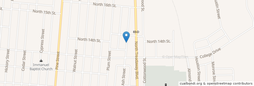 Mapa de ubicacion de Ash Street Baptist Church en United States, Texas, Abilene, Taylor County.