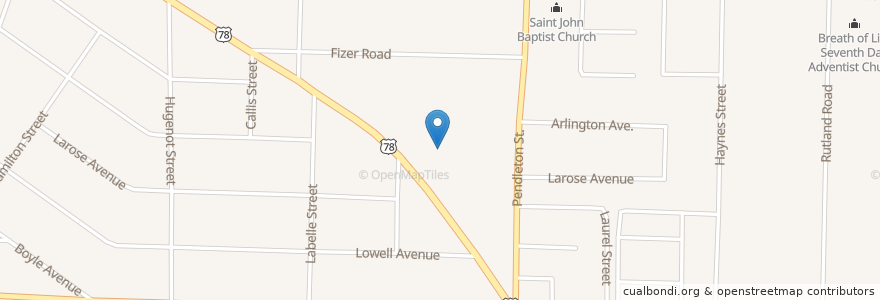 Mapa de ubicacion de Saint Johns School en Vereinigte Staaten Von Amerika, Tennessee, Shelby County, Memphis.