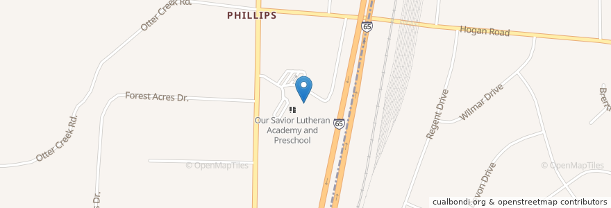 Mapa de ubicacion de Our Savior Lutheran Church en Amerika Syarikat, Tennessee, Nashville-Davidson, Oak Hill.