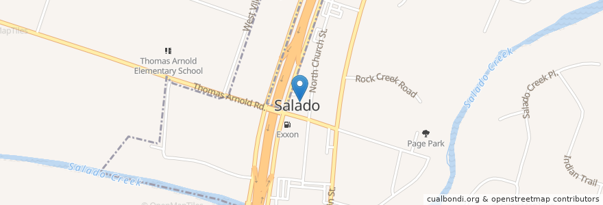 Mapa de ubicacion de Salado United Methodist Church en ایالات متحده آمریکا, تگزاس, Bell County, Salado.