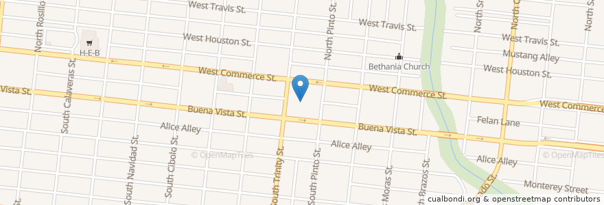 Mapa de ubicacion de Prospect Hill Missionary Baptist Church en Vereinigte Staaten Von Amerika, Texas, Bexar County, San Antonio.
