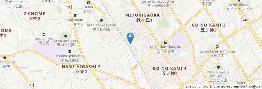 Mapa de ubicacion de 手打ちそば清八 en Japón, Tokio, Hamura.