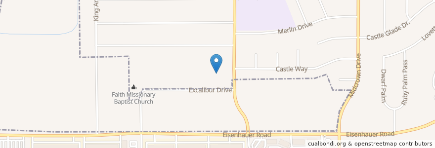 Mapa de ubicacion de Prince of Peace Lutheran Church en 미국, 텍사스, Bexar County.