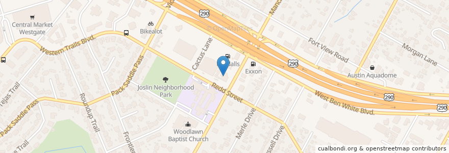 Mapa de ubicacion de Sunrise Community Church en Vereinigte Staaten Von Amerika, Texas, Travis County, Austin.