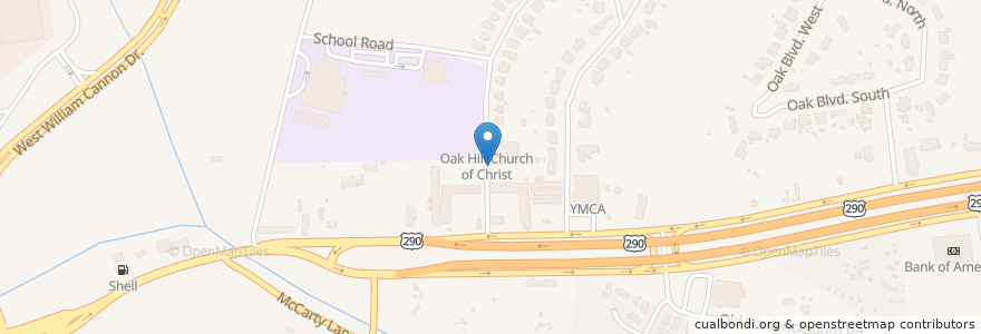 Mapa de ubicacion de Western Hills Church of Christ en Stati Uniti D'America, Texas, Travis County, Austin.