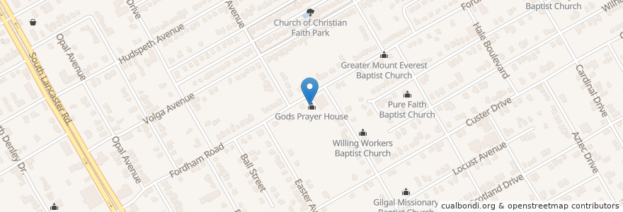 Mapa de ubicacion de Gods Prayer House en Estados Unidos De América, Texas, Dallas, Dallas County.