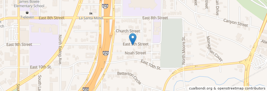 Mapa de ubicacion de Greater El Bethel Baptist Church en الولايات المتّحدة الأمريكيّة, تكساس, Dallas, Dallas County.