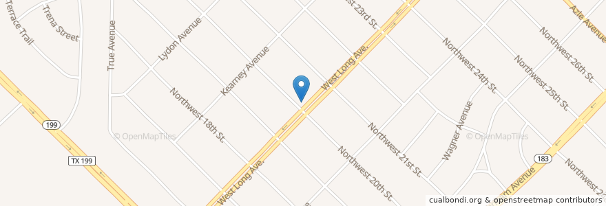 Mapa de ubicacion de Belmont Park Baptist Church en États-Unis D'Amérique, Texas, Tarrant County, Fort Worth.