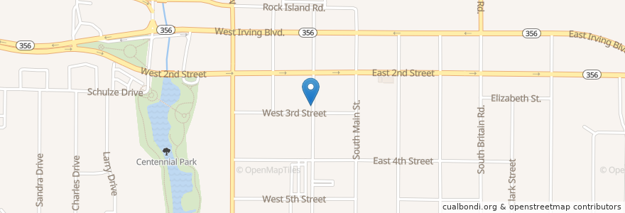 Mapa de ubicacion de Downtown Irving Post Office en Соединённые Штаты Америки, Техас, Dallas County, Ирвинг.