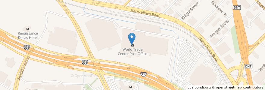 Mapa de ubicacion de World Trade Center Post Office en United States, Texas, Dallas, Dallas County.
