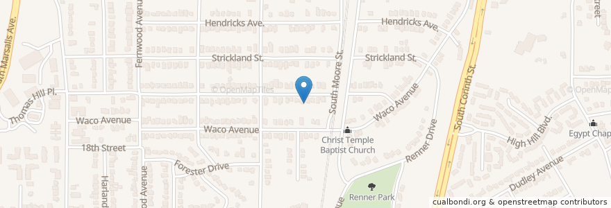 Mapa de ubicacion de Miracle Temple Mission Church en Amerika Birleşik Devletleri, Teksas, Dallas, Dallas County.