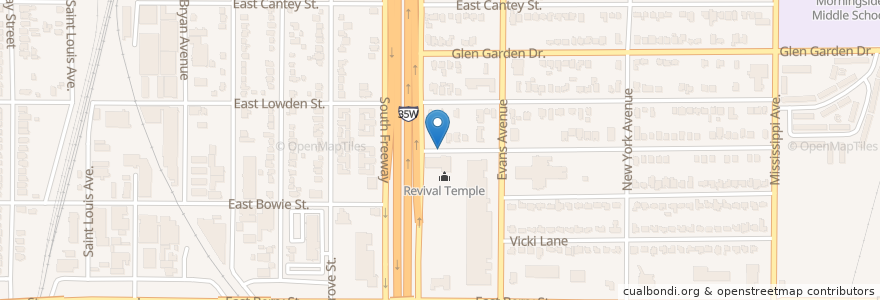 Mapa de ubicacion de Templo Palacio Del Rey en Stati Uniti D'America, Texas, Tarrant County, Fort Worth.