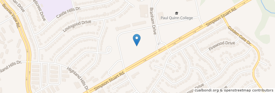 Mapa de ubicacion de Texans Can Academy at Paul Quinn en 미국, 텍사스, Dallas County, Dallas.