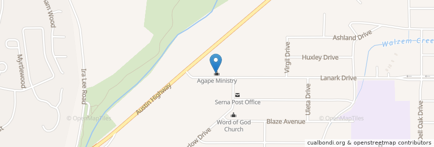 Mapa de ubicacion de Agape Ministry en Stati Uniti D'America, Texas, Bexar County, San Antonio.