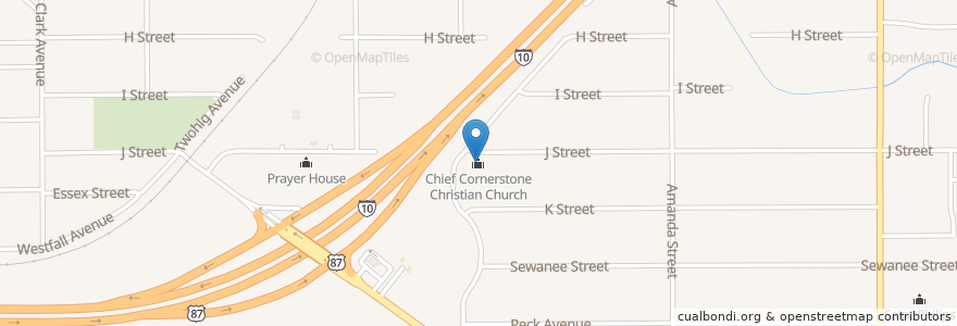 Mapa de ubicacion de Chief Cornerstone Christian Church en United States, Texas, Bexar County, San Antonio.