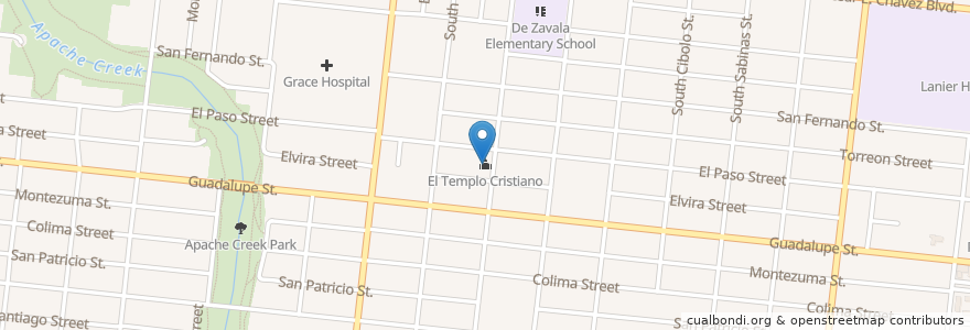 Mapa de ubicacion de El Templo Cristiano en 美利坚合众国/美利堅合眾國, 得克萨斯州 / 德克薩斯州 / 德薩斯州, Bexar County, San Antonio.