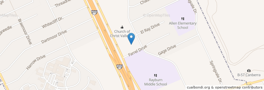 Mapa de ubicacion de Good Shepherd Presbyterian Church of Valley Hi en 미국, 텍사스, Bexar County, San Antonio.