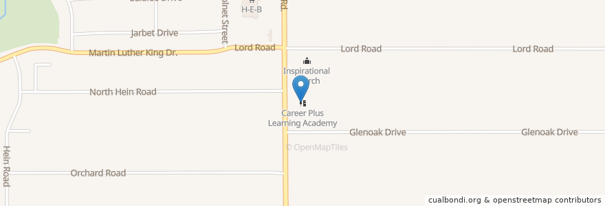 Mapa de ubicacion de Career Plus Learning Academy en États-Unis D'Amérique, Texas, Bexar County, San Antonio.
