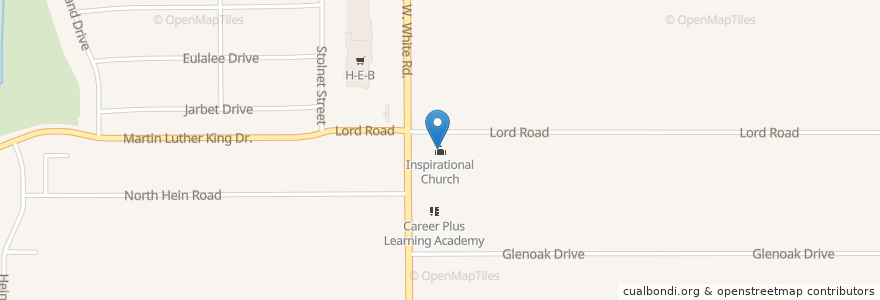Mapa de ubicacion de Inspirational Church en États-Unis D'Amérique, Texas, Bexar County, San Antonio.