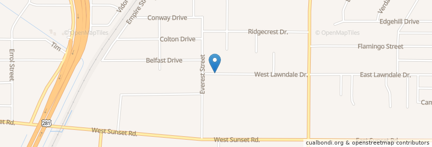Mapa de ubicacion de Kingdom Hall of Jehovahs Witnesses en Estados Unidos De América, Texas, Bexar County, San Antonio.