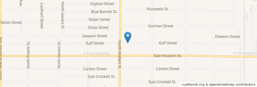Mapa de ubicacion de Kingdom Hall of Jehovahs Witnesses en アメリカ合衆国, テキサス州, Bexar County, サンアントニオ.