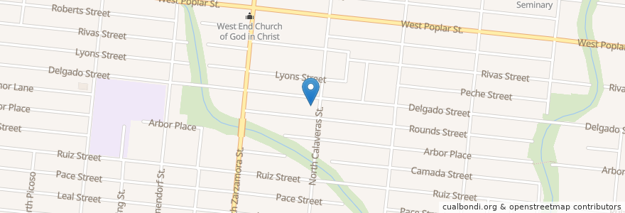 Mapa de ubicacion de Kingdom Hall of Jehovahs Witnesses en Amerika Syarikat, Texas, Bexar County, San Antonio.