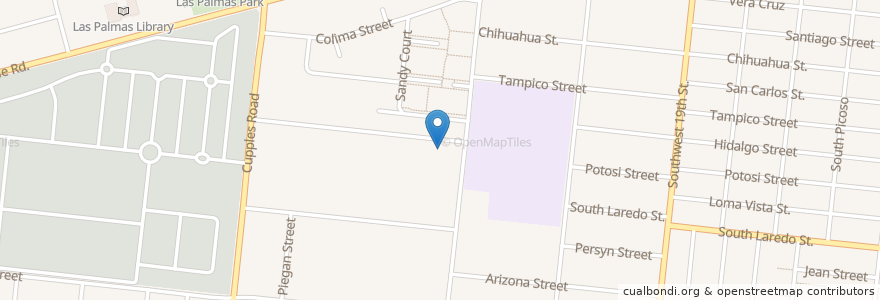 Mapa de ubicacion de Kingdom Hall of Jehovahs Witnesses en Estados Unidos Da América, Texas, Bexar County, San Antonio.