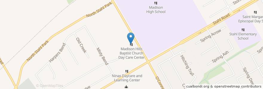 Mapa de ubicacion de Madison Hills Baptist Church en الولايات المتّحدة الأمريكيّة, تكساس, مقاطعة بيكسار, سان أنطونيو.